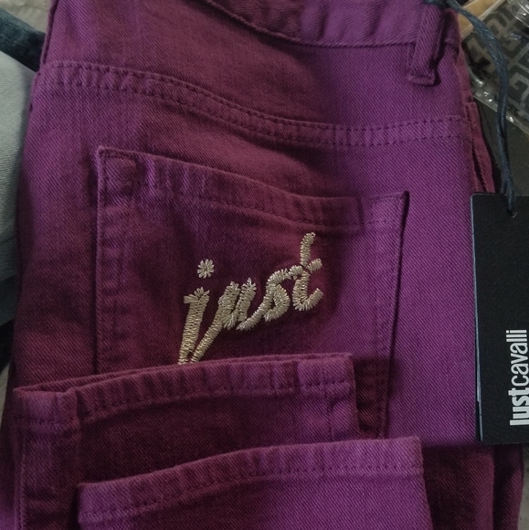 Just Cavalli Slim Fit High Waist Jeans Purple Size 26 - Picture 8 of 8